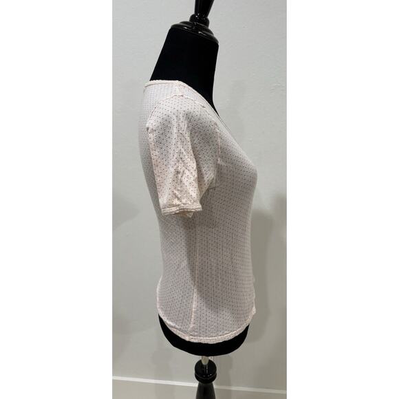 Rouje Pointelle Pink Dot T-Shirt Size 40 Fits Like Small - Picture 6 of 6